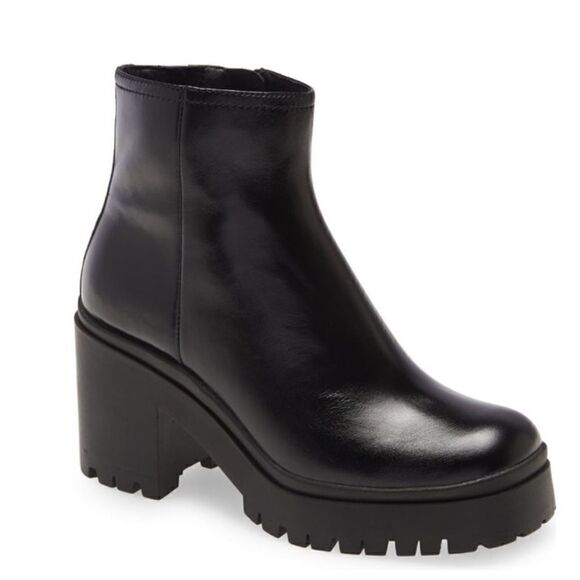 Jeffrey Campbell Anemone lug sole bootie size 10 black leather - Picture 1 of 7